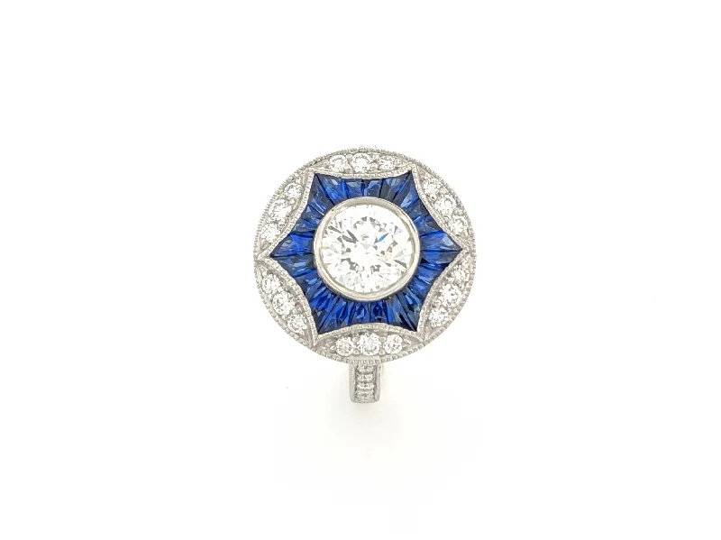 Diamond & Sapphire Art Deco Ring