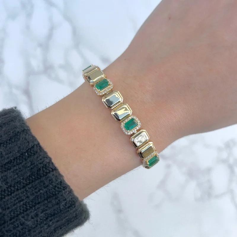 14K GOLD DIAMOND EMERALD LOLA BRACELET