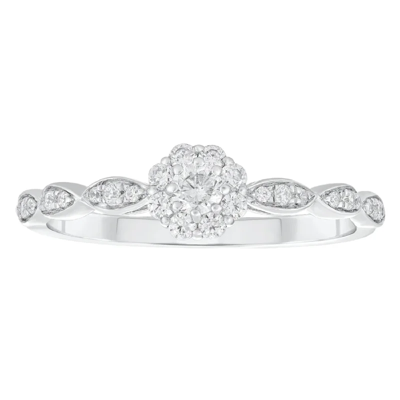 1/3ctw Diamond Halo Engagement Ring