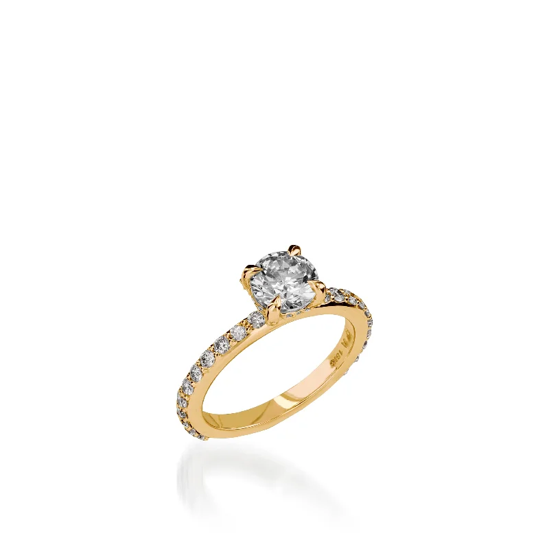 Duchess Round Yellow Gold Engagement Ring