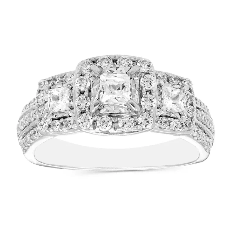 1ctw Diamond Halo Engagement Ring