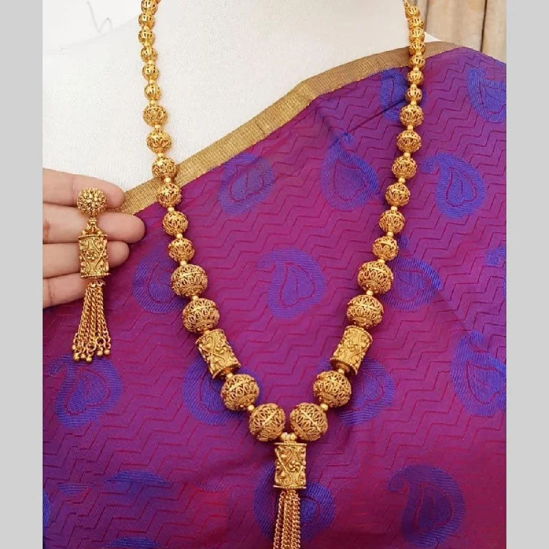 India Art Gold Plated Long Necklace Set