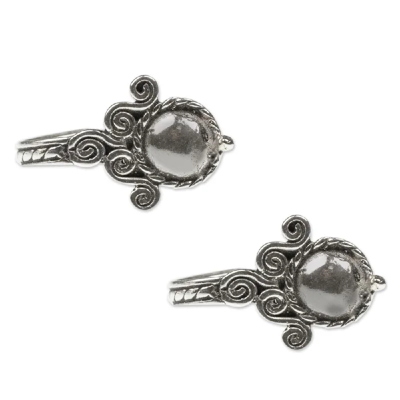 Handmade Sterling Silver 'Beautiful Baroque' Earrings (Mexico)