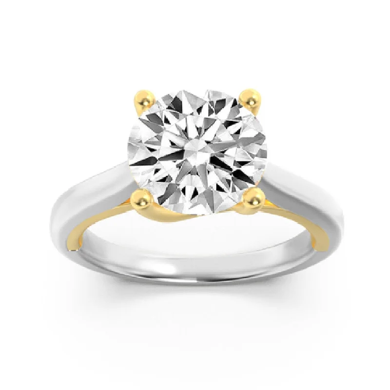 2ct Certified Lab Grown Diamond Two Tone Solitaire Engagement Ring