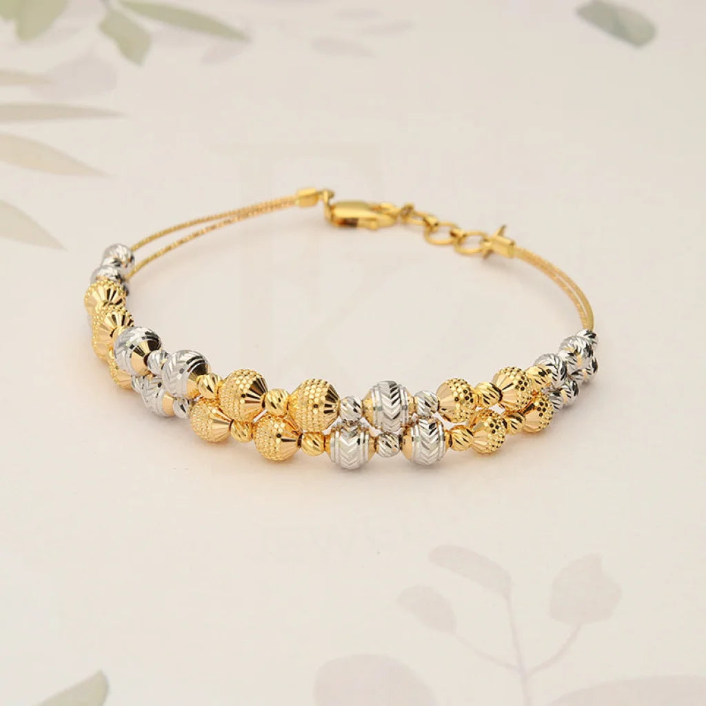 Dual Tone Gold Disco Balls Bracelet 22KT - FKJBRL22K5036