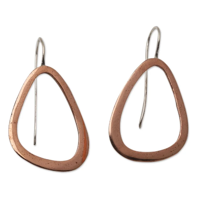 NOVICA Delightful Abstraction, Copper drop earrings - 1.7*1