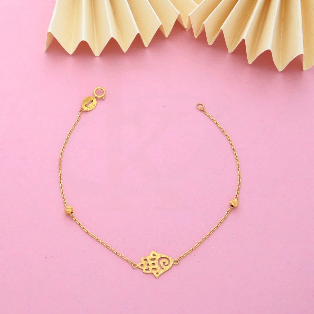 Gold Hamsa Shaped Bracelet 21KT - FKJBRL21K7797