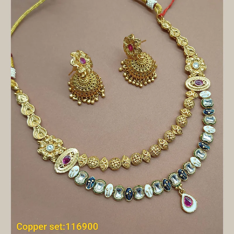 Padmawati Bangles Copper Gold Plated Necklace Set