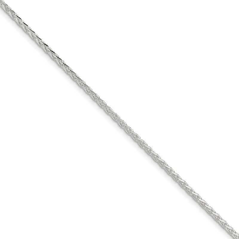 2.15mm Sterling Silver Diamond Cut Round Spiga Chain Bracelet