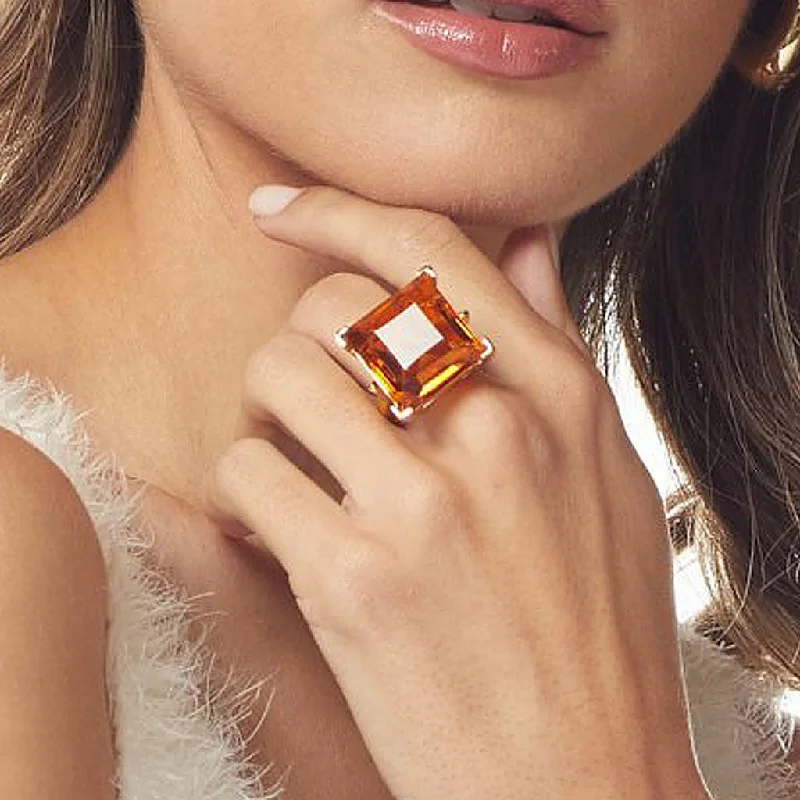 Topaz Square Stone Ring