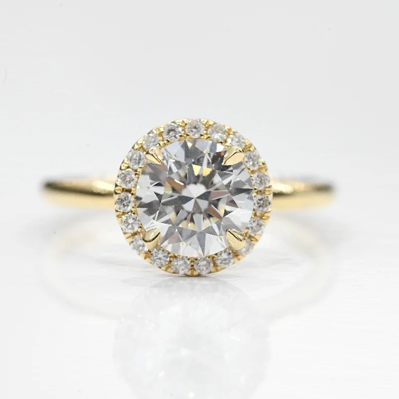 1.70 Round Lab Diamond Solitaire Engagement Ring with Halo