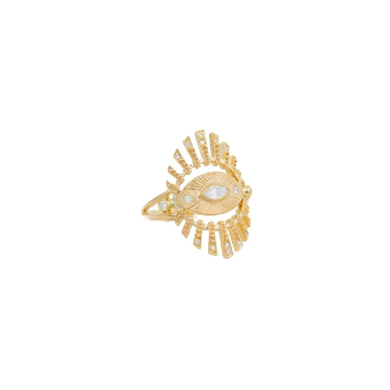 Celine Daoust Large Sun Beams Eye Ring