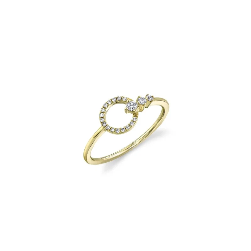 Shy Creation Diamond Open Circle Ring