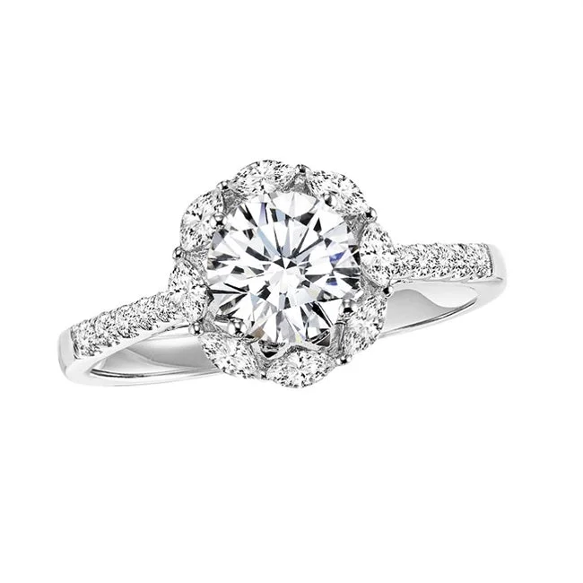 Halo Diamond Engagement Ring with Marquise Halo 1/3 ctw