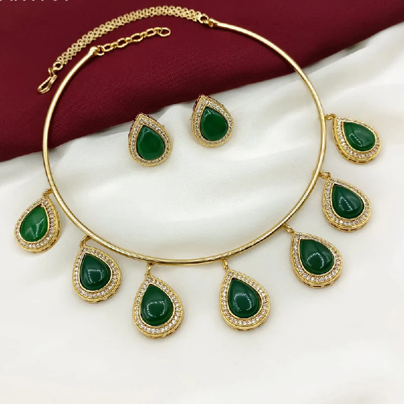 Royal Kundan Jewellery Gold Plated Austrian Stone Necklace Set