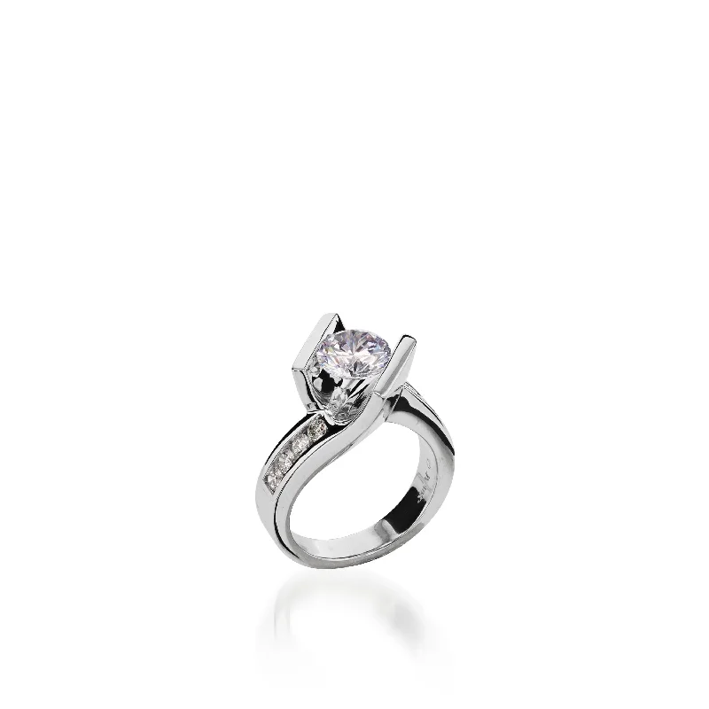 Intrigue Round White Gold Engagement Ring