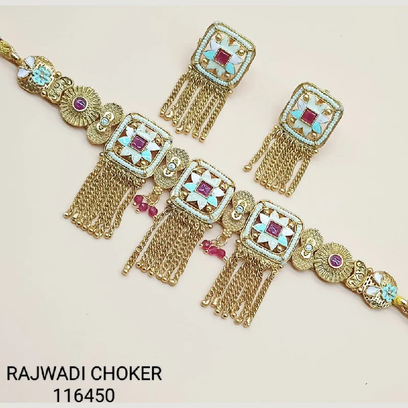 Padmawati Bangles Copper Gold Plated Choker Necklace Set