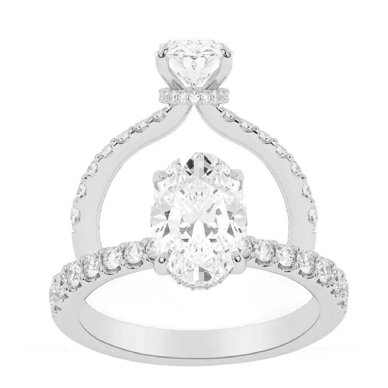 2.40ctw Certified Lab Grown Diamond Ribbon Halo Engagement Ring