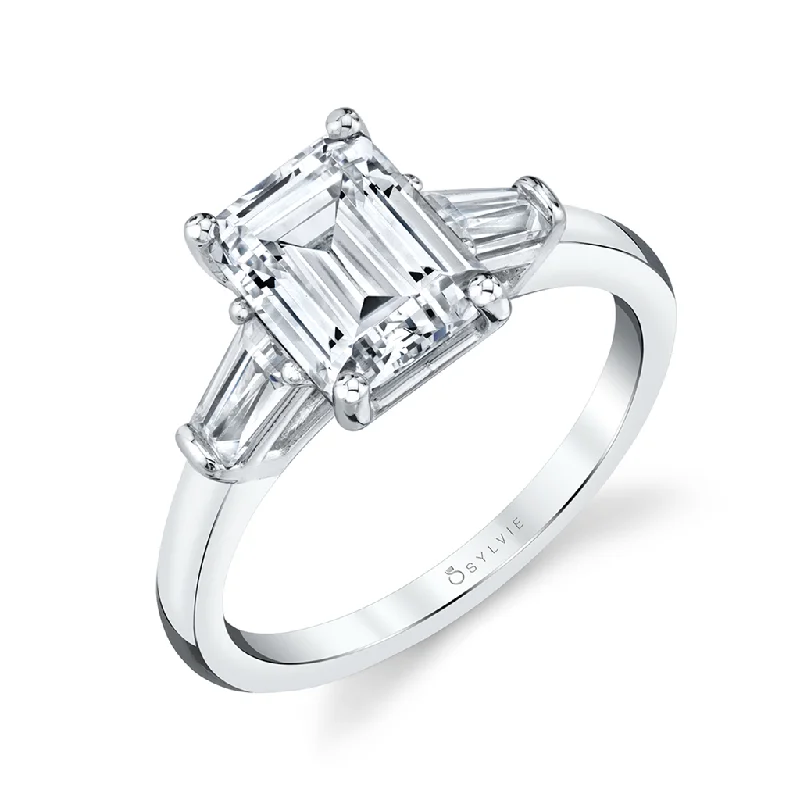 Sylvie Accenting Aguette Engagement Ring Setting