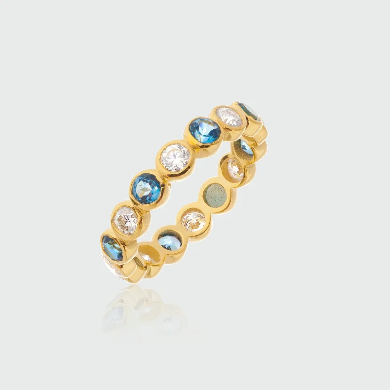 Limited Edition | London Topaz & Moissanite Gold Vermeil Ring