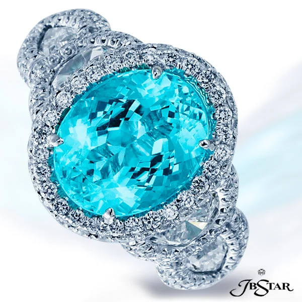 Paraiba and Diamond Ring