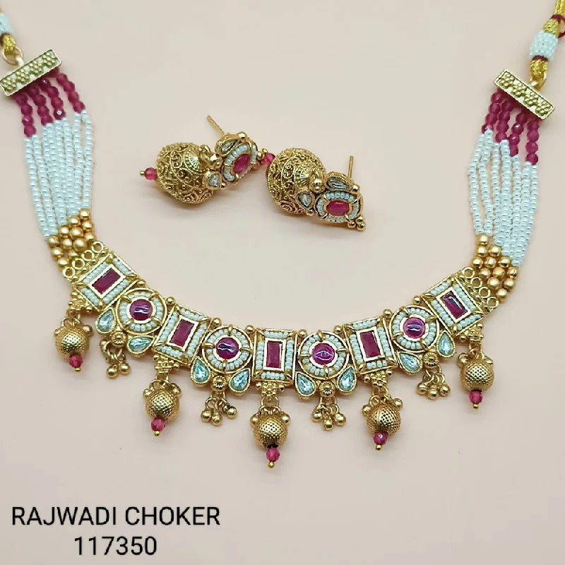 Padmawati Bangles Copper Gold Plated Choker Necklace Set