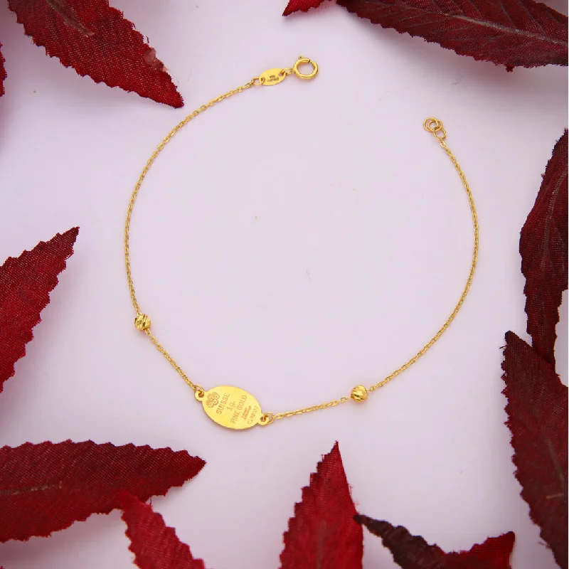 Gold Oval Shaped Bracelet 21KT - FKJBRL21KM10005