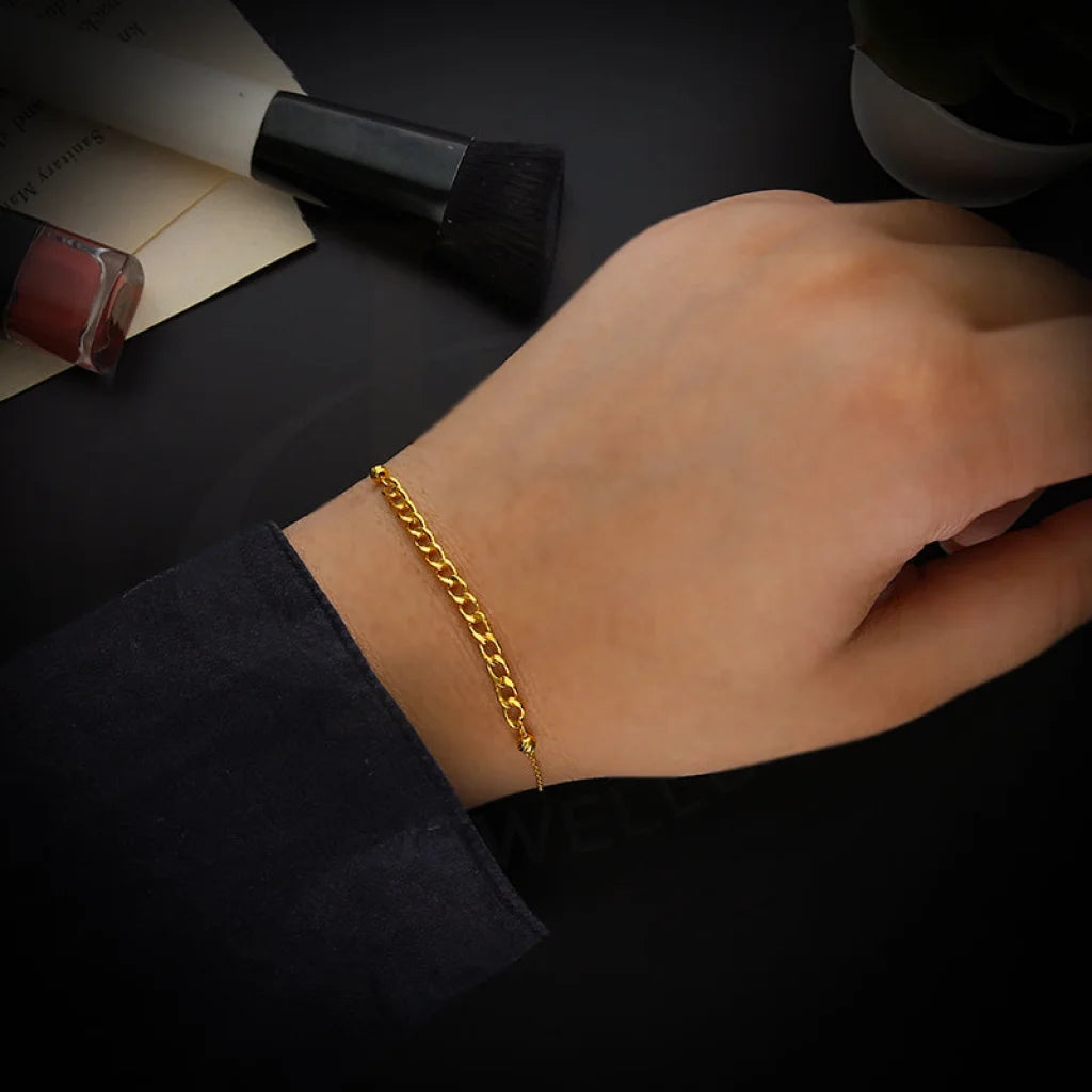 Gold Curb Bracelet 21KT - FKJBRL21KM5414