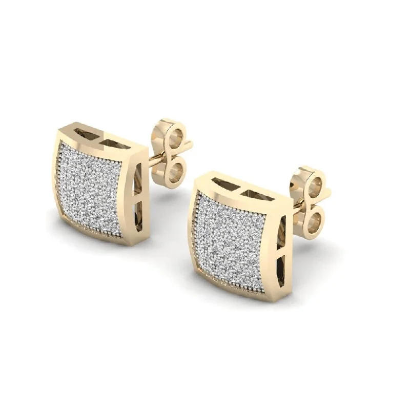 10k Yellow Gold 1/4ct TDW Diamond Cluster Stud Earrings