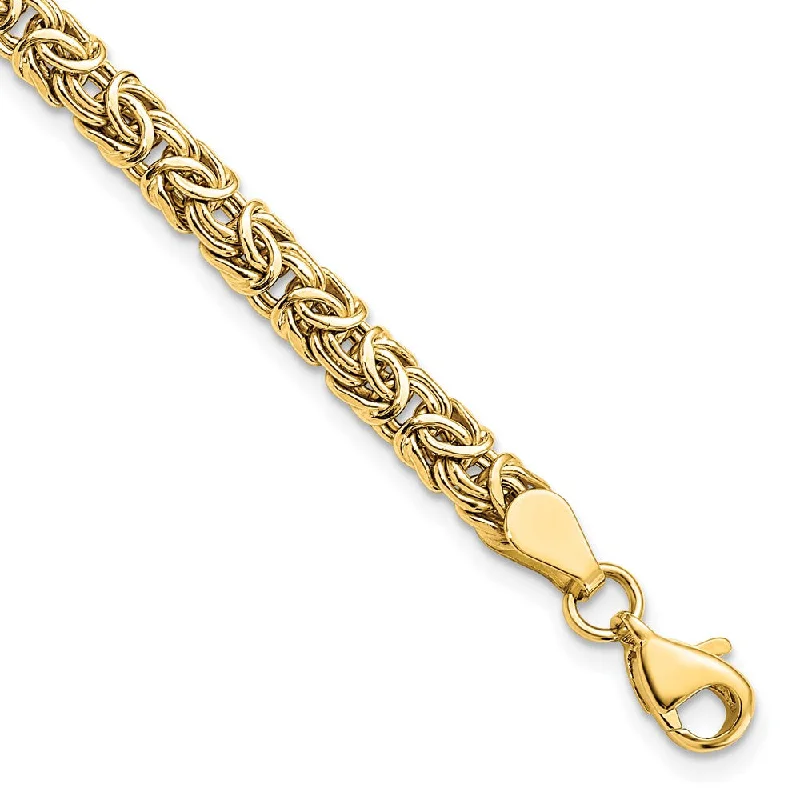 5mm Byzantine Chain Bracelet in 14k Yellow Gold, 7 Inch