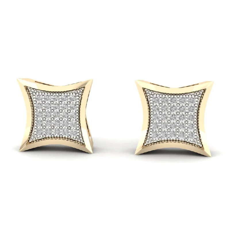 1/6ct TDW Diamond Cluster Stud Earrings in 10K Yellow Gold