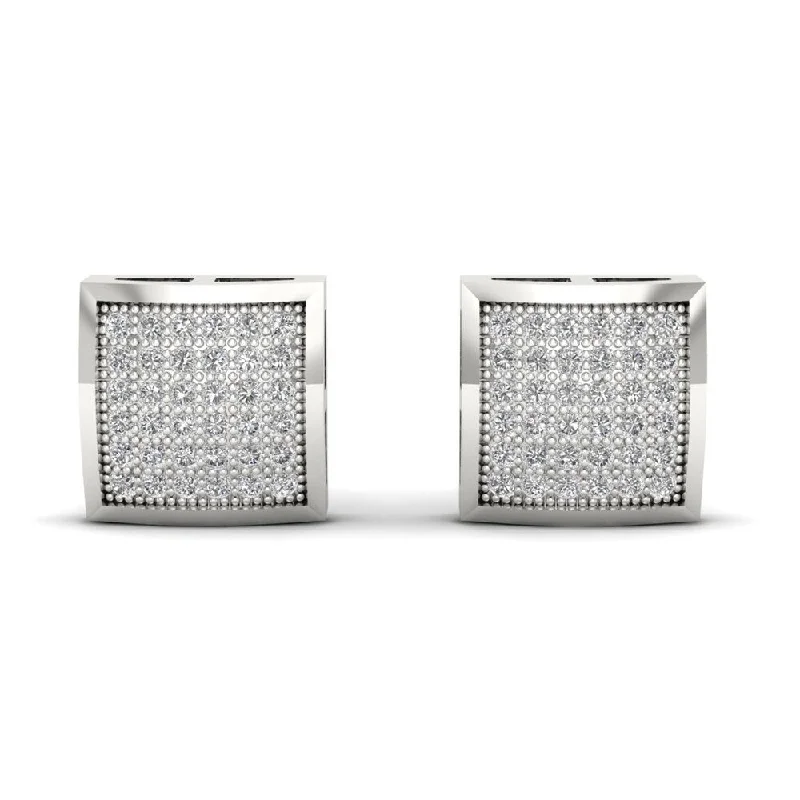 10k White Gold 1/4ct TDW Diamond Cluster Stud Earrings