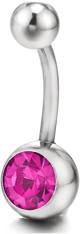 G-Metal Color:Silver; Stone Color:Fuchsia