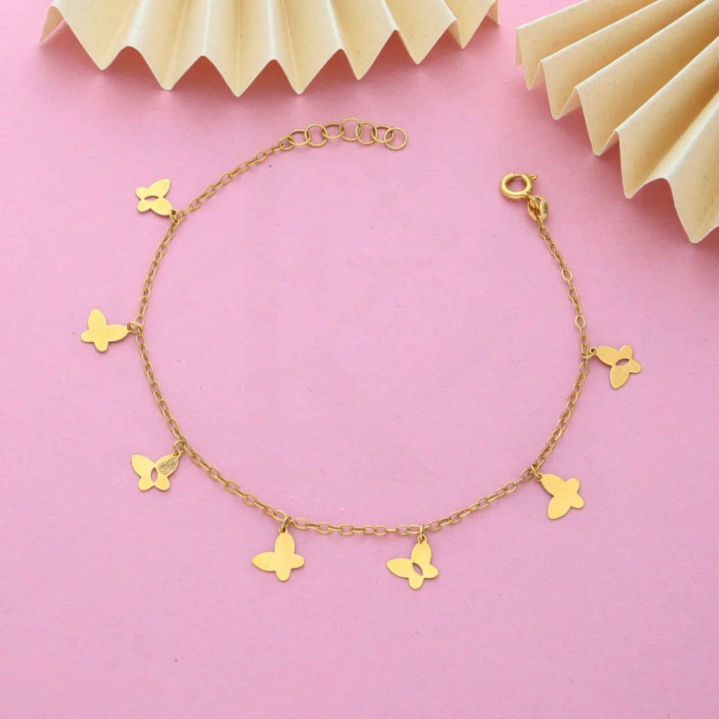 Gold Butterfly Shaped Bracelet 21KT - FKJBRL21K7798