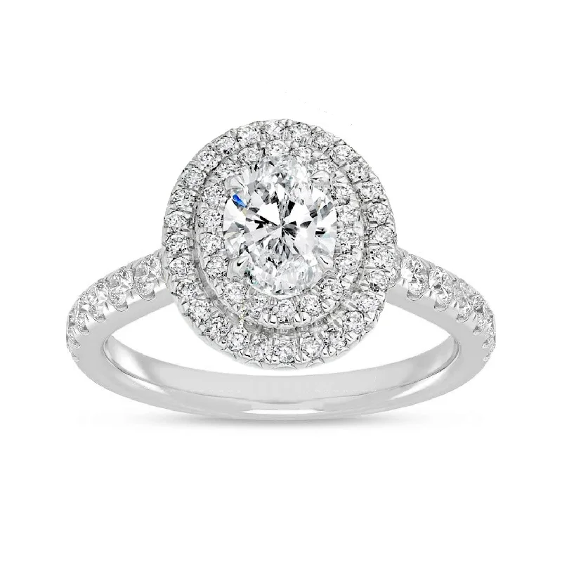 1-1/4ctw Certified Lab Grown Diamond Double Halo Engagement Ring