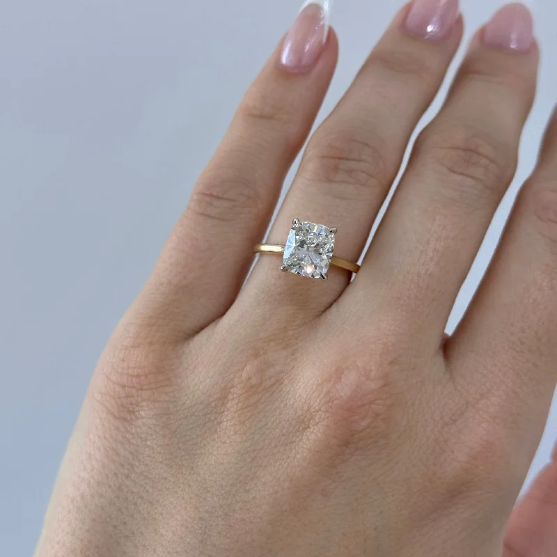 3.01 Carat Lab Cushion Engagement Ring | Engagement Ring Wednesday