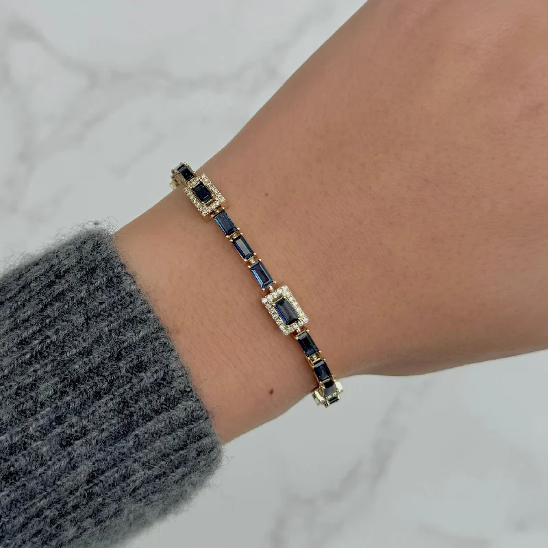 14K GOLD DIAMOND SAPPHIRE MARGO BRACELET