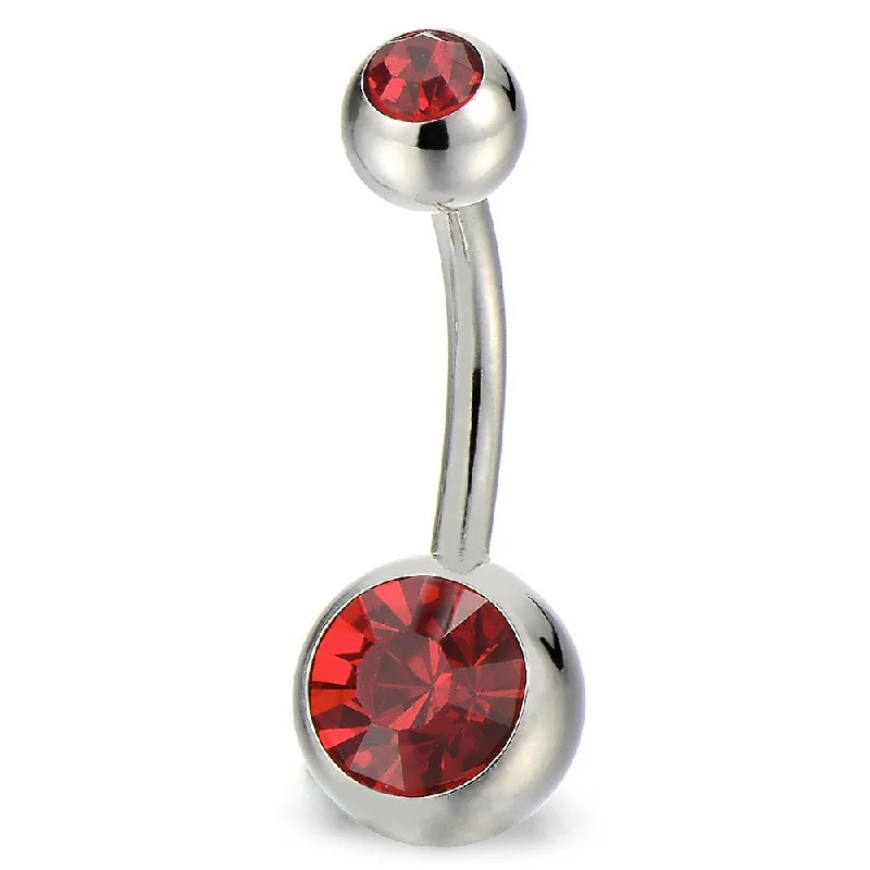 Steel:Silver;Cubic Zirconia:Red