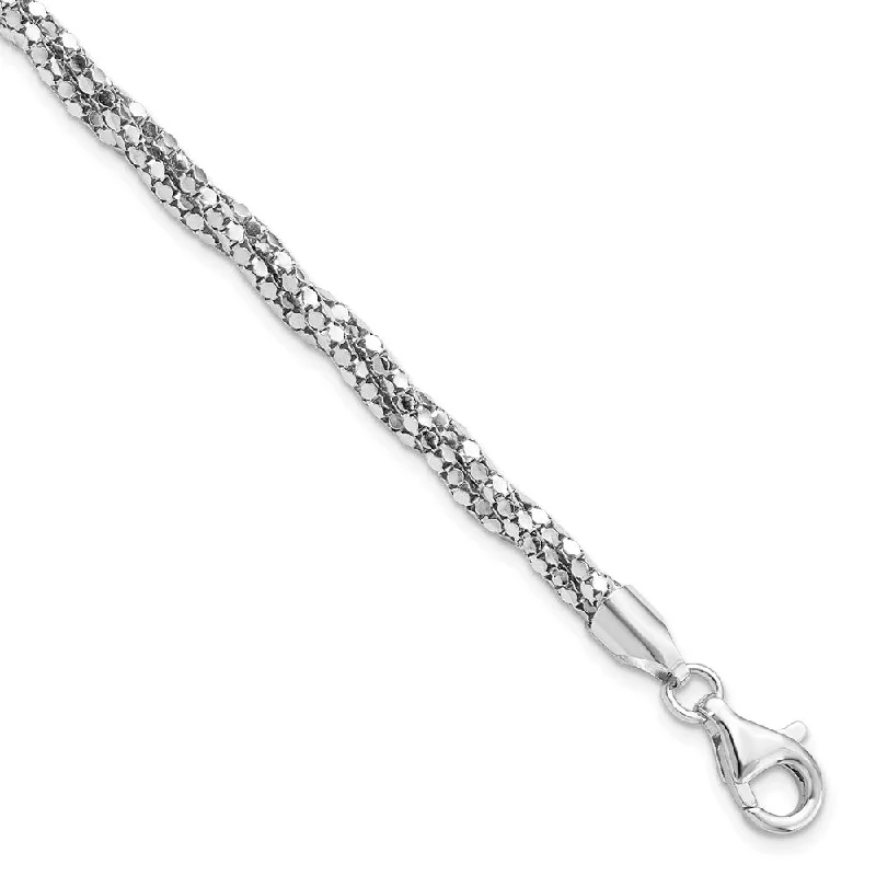 Sterling Silver 5mm Twisted Mesh Chain Bracelet, 7.5 Inch