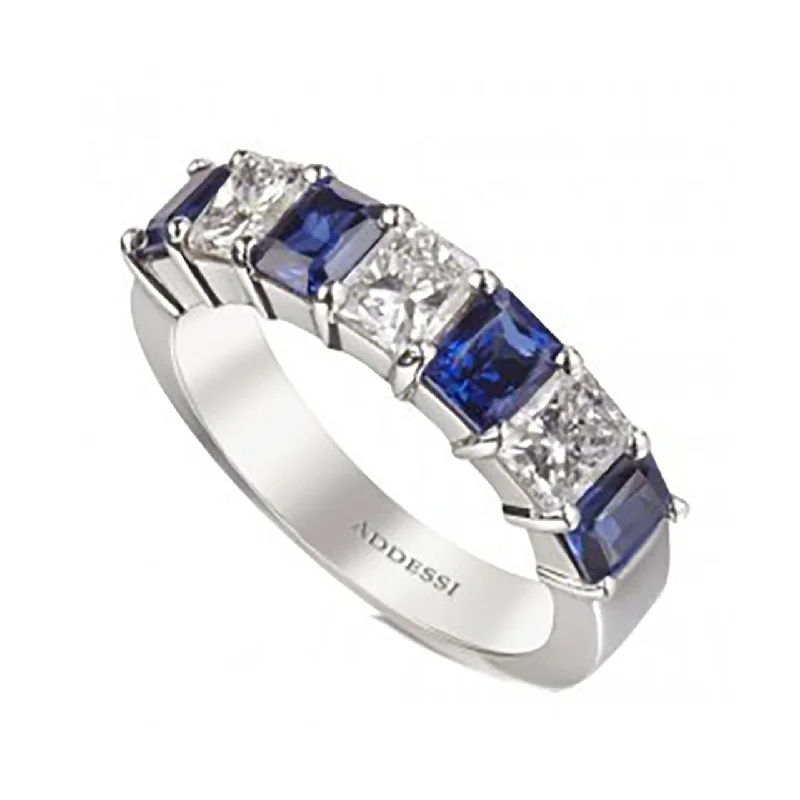 7-Stone Radiant Sapphire & Diamond Ring