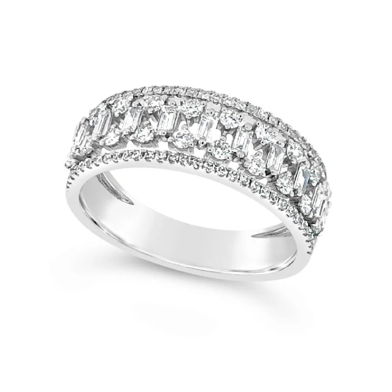 Baguette and Round Diamond Band