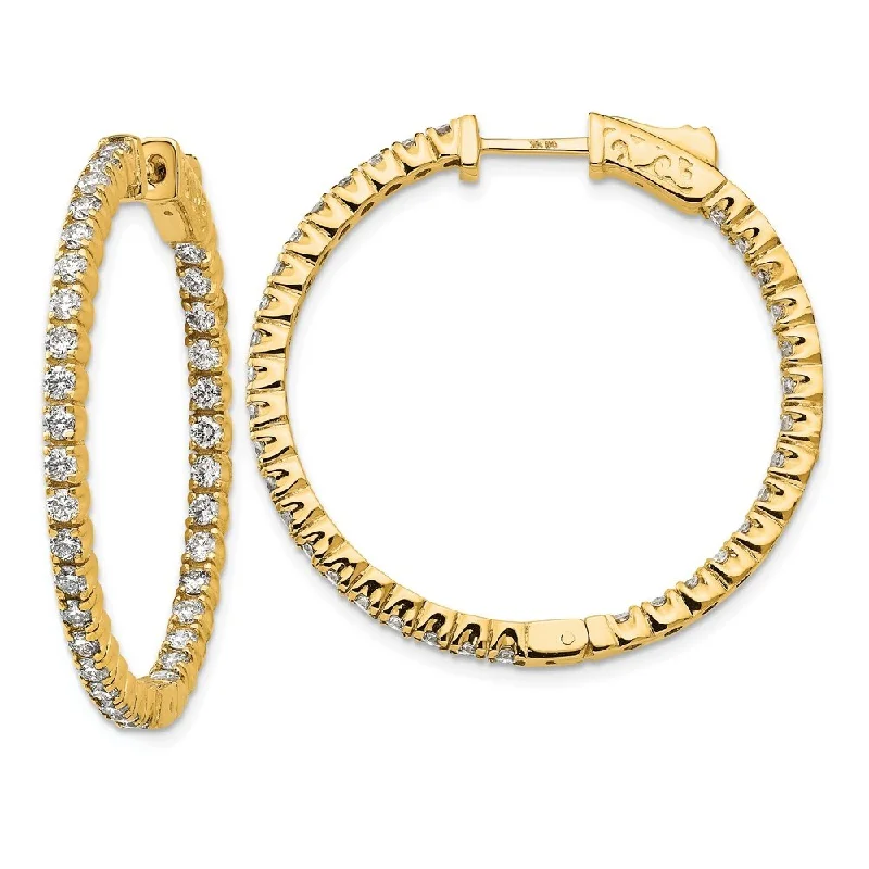 14k Yellow Gold True Origin Lab-Grown Diamond Hoop Earrings, VS/E- 1.96 cttw (L-28 mm, W-28 mm)