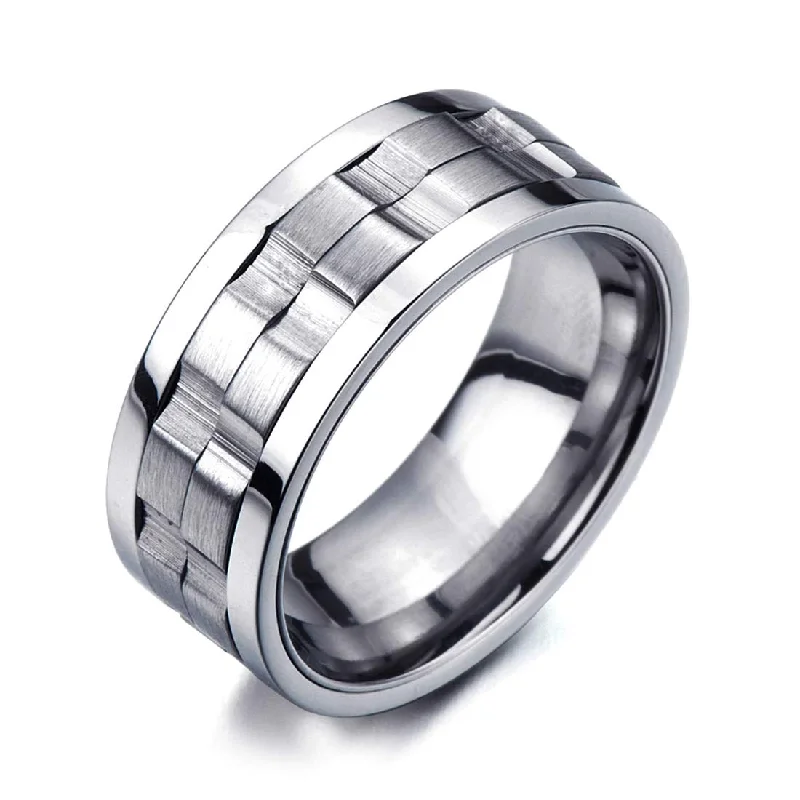 Refined Style Stainless Steel Spinner Unisex Ring Man Ring Comfort Fit 9mm