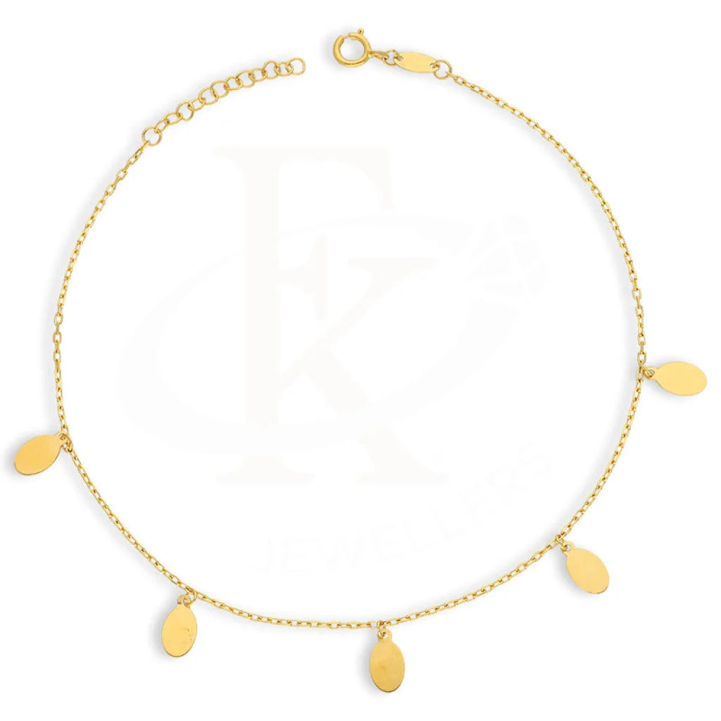 Gold Hanging Oval Shaped Bracelet 21KT - FKJBRL21KM5094