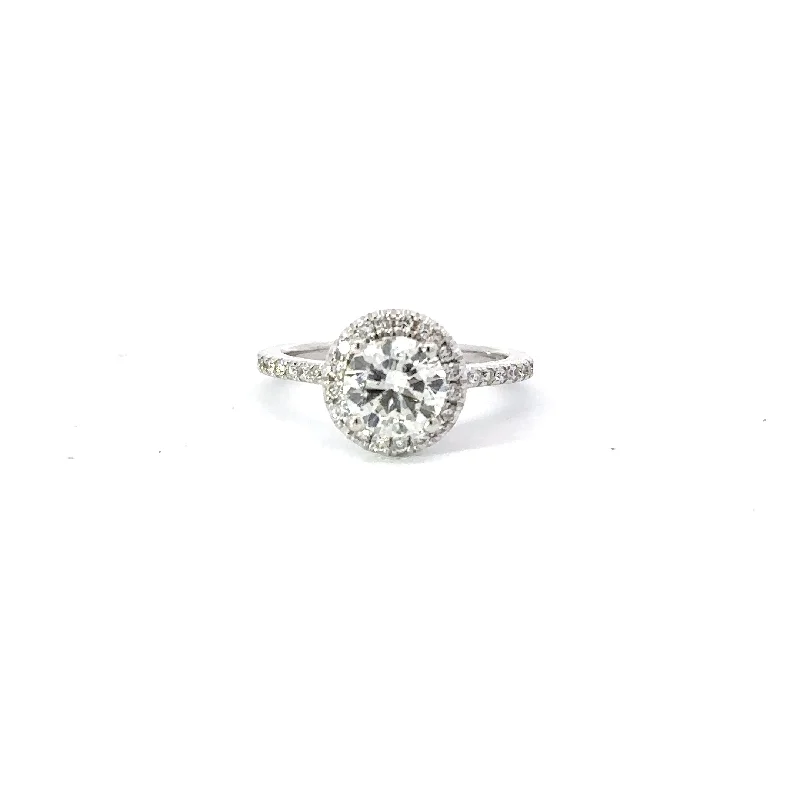 1.00 Round Natural Diamond Engagement Ring with Halo | Engagement Ring Wednesday