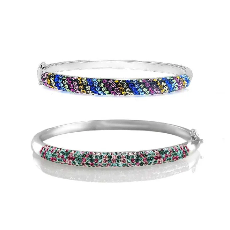 Multi-color Crystal Hinged Bangle