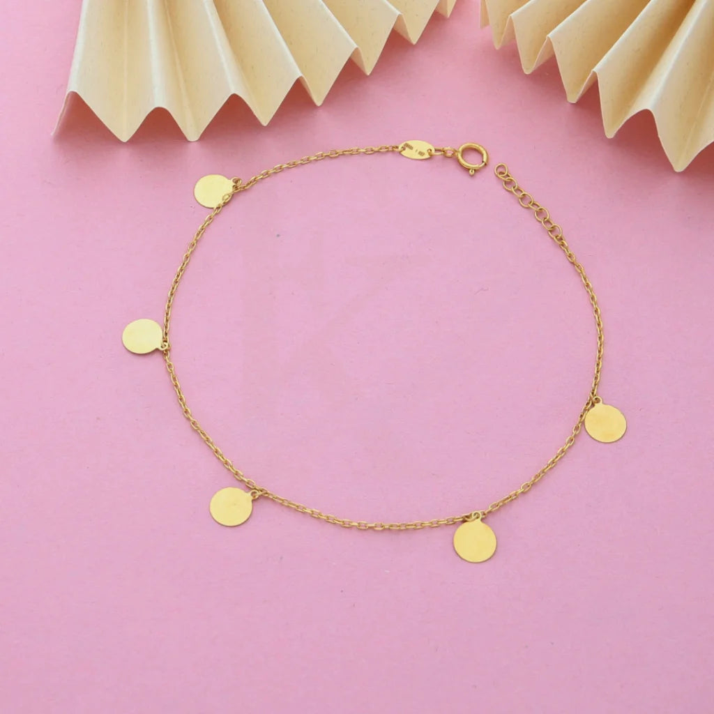 Gold Coin Shaped Bracelet 21KT - FKJBRL21K7804