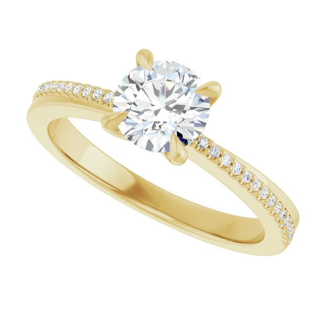 Custom Item - 14K Yellow Gold 6 mm Round Engagement Ring, Complete