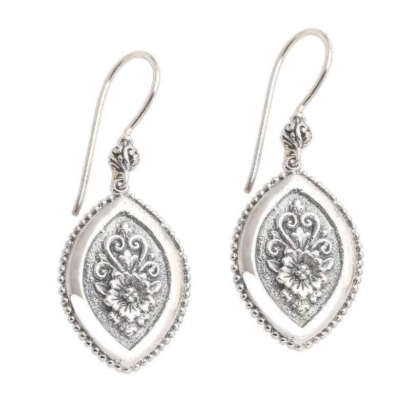 NOVICA Island Flower, Sterling silver dangle earrings - 1.8*0.7