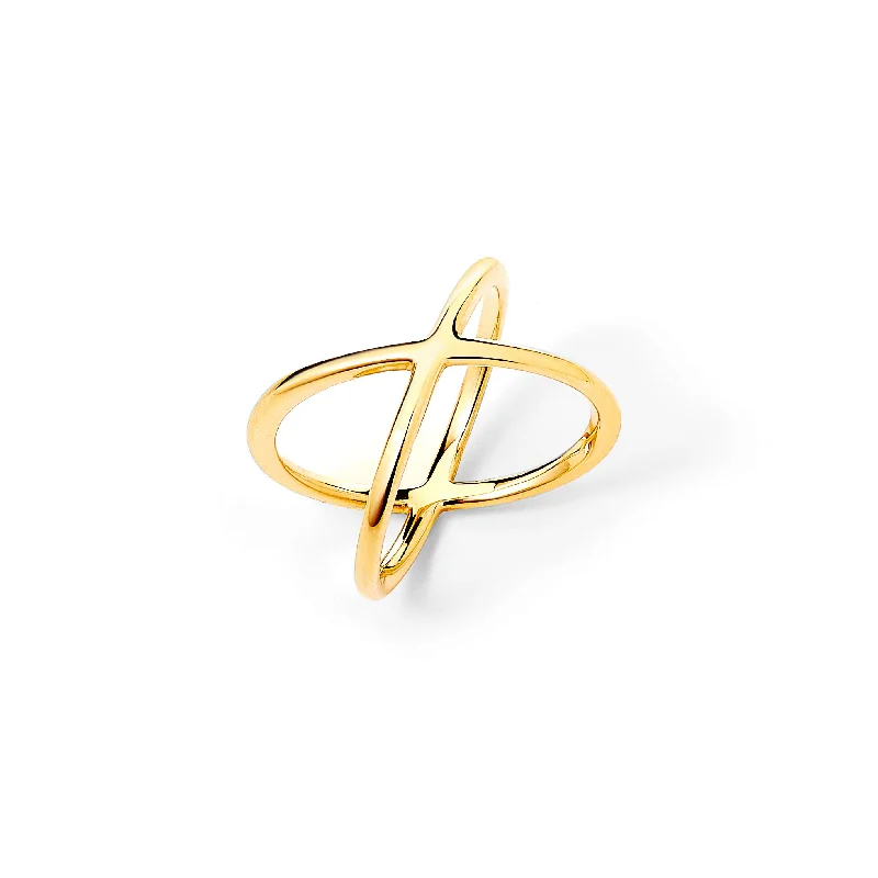 18K Yellow Gold Cosmic Cross Ring